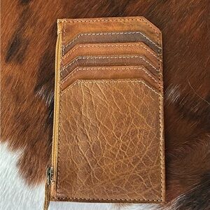 NWOT American Darling Tan Leather Card Holder